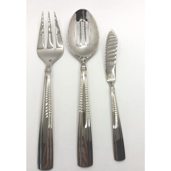Reed & Barton Andover Pearl 3 Piece Server Hostess Set 18/10 Stainless Flatware - Picture 1 of 5